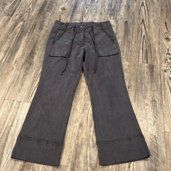 Splendid Women’s Darcie Gray Drawstring Waist Cropped Pants Size M - Picture 4 of 12